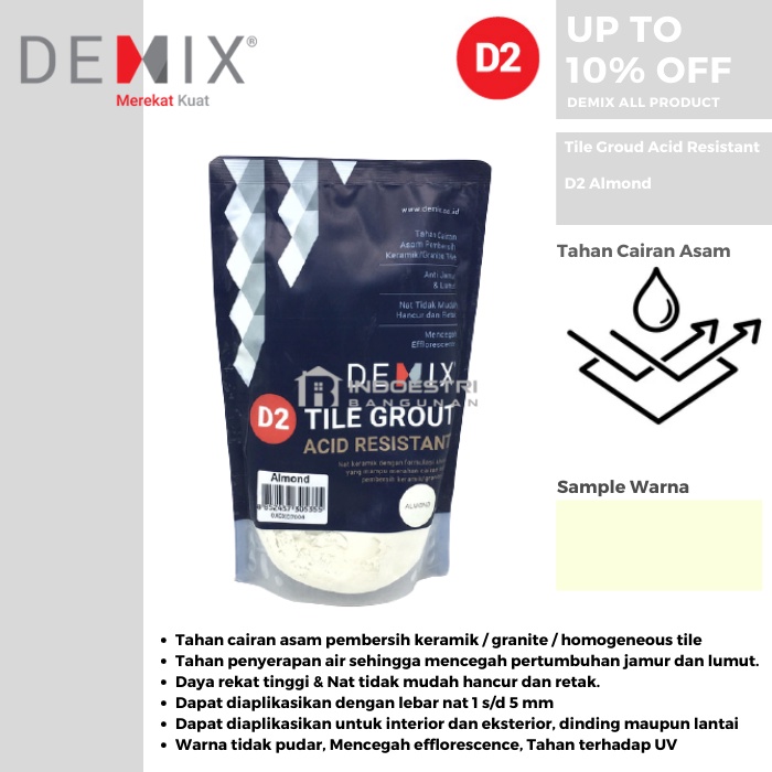 Semen Nat Keramik Demix D2 Almond / Oker Keramik (Tahan Cairan Asam)