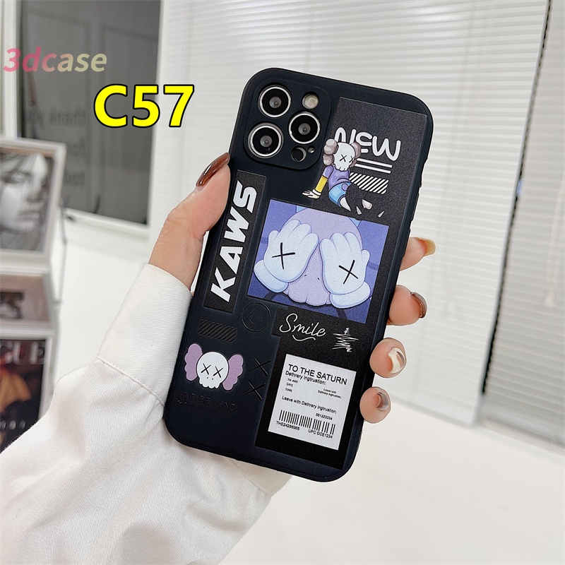 Case Realme C11 2021 C21Y C15 C21 C25 C20 C3 C12 C25S 5 5S 5i C17 7i C1 C25Y C2 C3i 6i C20A realme Narzo 20 10 10A 20A 30A A54 A15 A16 A9 A5 A7 A5S A95 A53 A33 Y12 Y20 A12 Pretty KAWS Bear Silicone Case