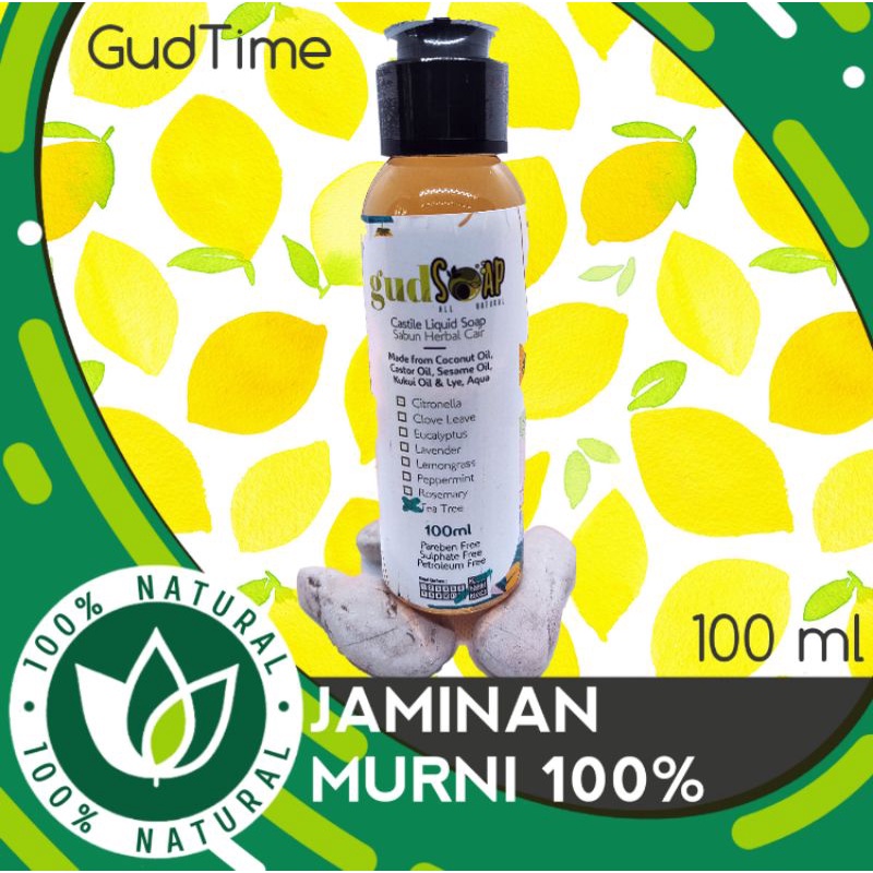 Pure Castile Liquid Soap/ Sabun Herbal Cair Tea Tree