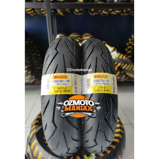 Paket Ban Pirelli Diablo Rosso Sport 150/60-17 & 120/70-17 (Paket Ban Ninja 250 / R15V3 / ZX25R / MT
