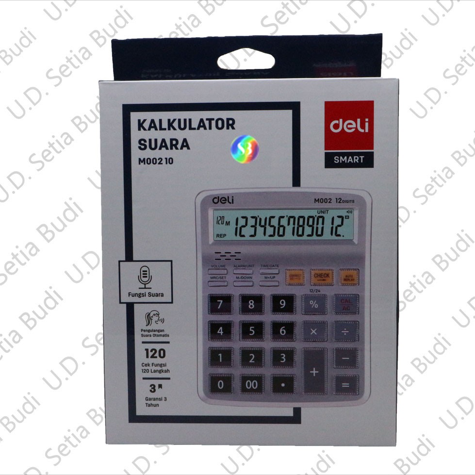 Kalkulator Suara Deli M00210 FREE PENSIL 1 LUSIN PLUS BATERAI