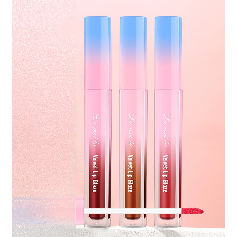 GIRLSNEED77 - LAMEILA 1011 BLUEPINK VELVET LIP GLAZE - Lipstick Murah - Lipstik Cair - Lip Tint BISA GROSIR ECERAN BERKUALITAS Girlsneed Medan