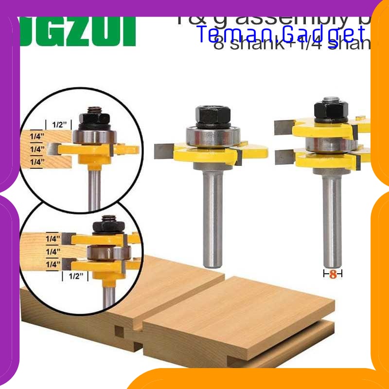 TG-DG442 JGZUI MATA BOR DRILL BIT TONGUE &amp; GROOVE JOINT SHANK 6.35MM 2PCS C3