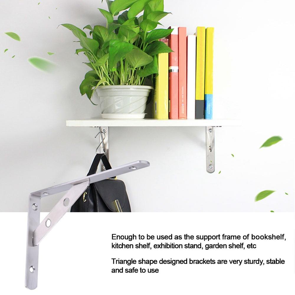 Lanfy Bracket Triangle L Shaped Storage Bracket Tripod Penyangga Frame Load Bearing Penyangga Rak Dinding