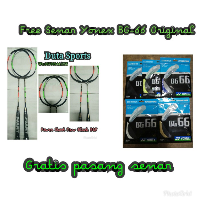 Raket Badminton HartPower shoot B10 Black+Free BG-66 