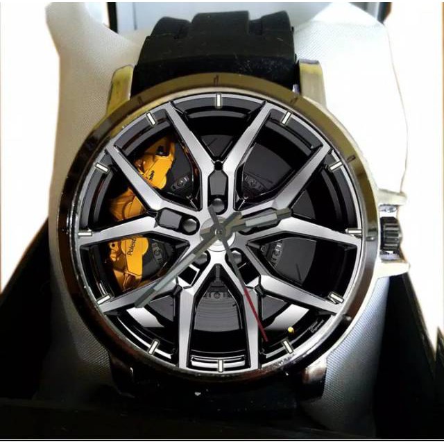 Jam Tangan Pria Velg Volvo Custom Gambar Analog