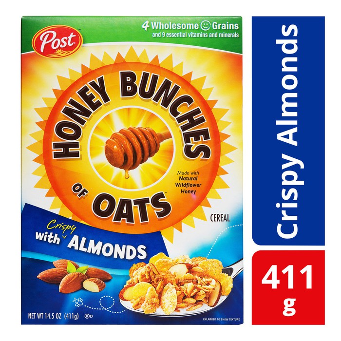 

Post Honey Bunches Of Oats Cereal Crispy Almonds 411g | oats