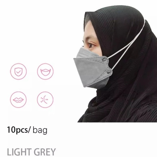 MASKER HIJAB HEADLOOP MUSLIM JILBAB KF94 | isi 10 ABU-ABU | non medis non surgical