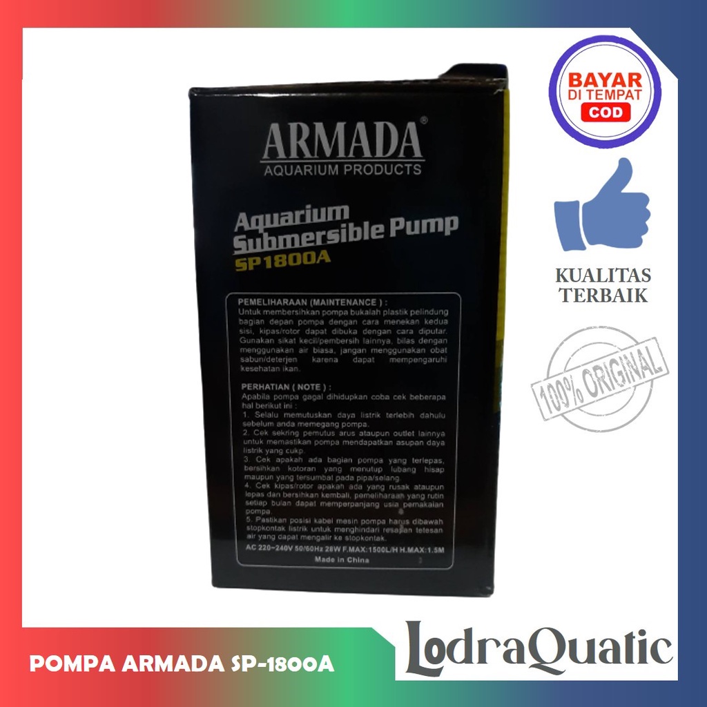 POMPA AIR AQUARIUM ARMADA AM 1800 A NAIK 1,5 METER FILTER AQUARIUM BESAR POMPA AIR HIDROPONIK AQUARIUM POMPA AQUARIUM 1800 POMPA CELUP AQUARIUM POWER HEAD AQUARIUM FILTER AQUARIUM FILTER KOLAM FILTER AQUASCAPE POMPA AIR 1800