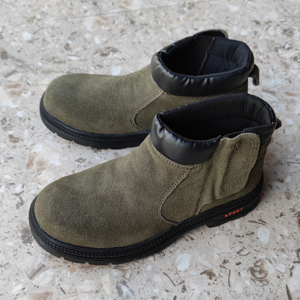 Profesional Sepatu Safety Boots Pria High Top Cowok Outdoor Ujung Besi Kerja Proyek Olahraga Lapangan Keren 090