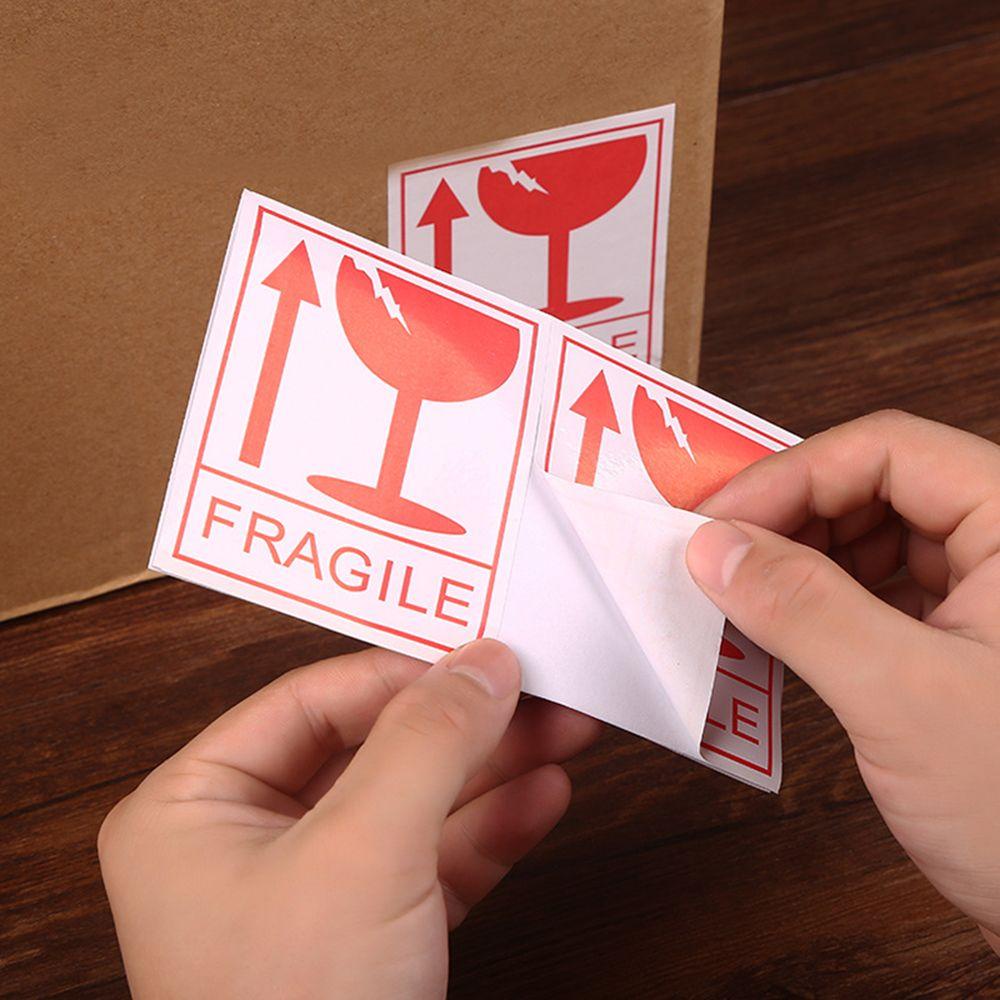 Populer 60pcs/lot Stiker Peringatan Fragile Tahan Lama Safety Hazard Sign Care Pengiriman Parcel Mark Pengiriman Express Label