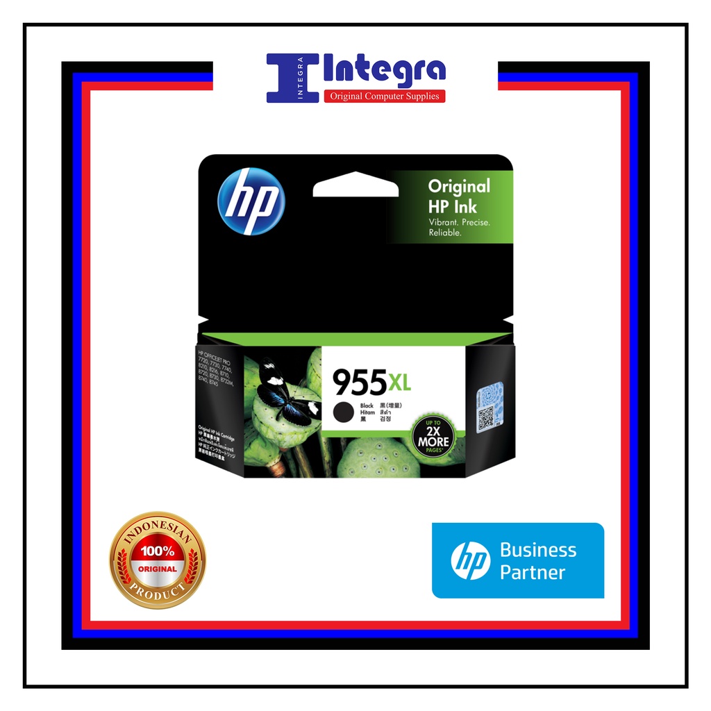 Tinta HP 955 XL Black Original Cartridge - L0S63AA Printer HP Officejet 7720, 7740