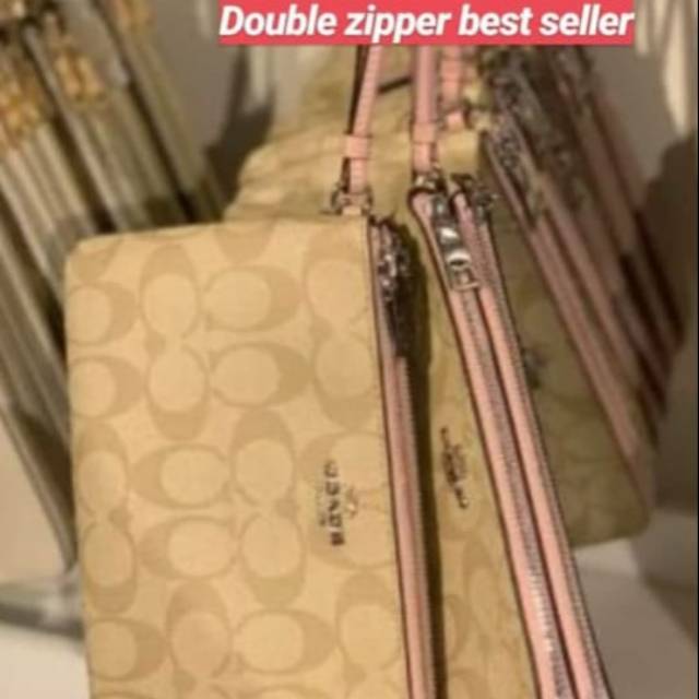 Coach Double Zip Large Wristlet