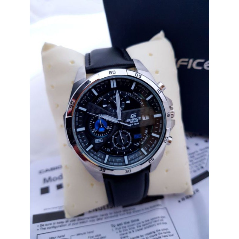 Casio Edifice Original Japan EFR 556L - Tali Kulit Hitam Terpopuler dan Awet