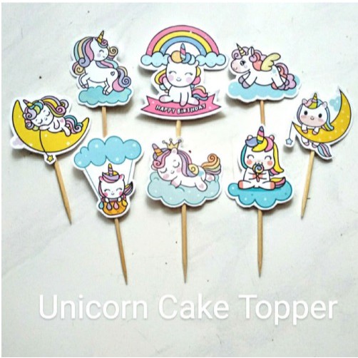 Topper Unicorn/Cake Topper/Cupcake Topper/Birthday Topper Unicorn Cute