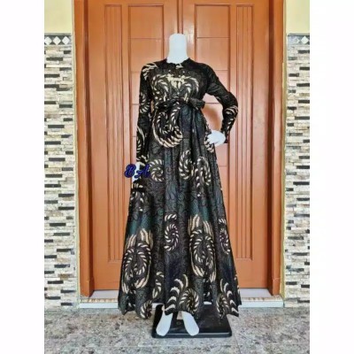 Gamis Batik (cod) Manggar Gamis Batik Pesta Model Terbaru