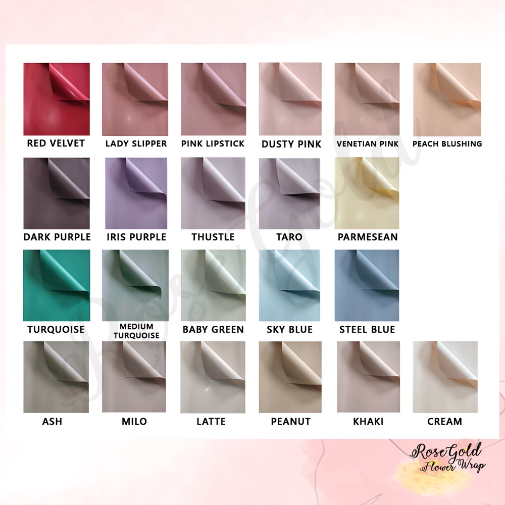 

[1 LEMBAR] PLAIN SOLID COLOR Flower Wrapping Paper/Kertas Bungkus Bunga