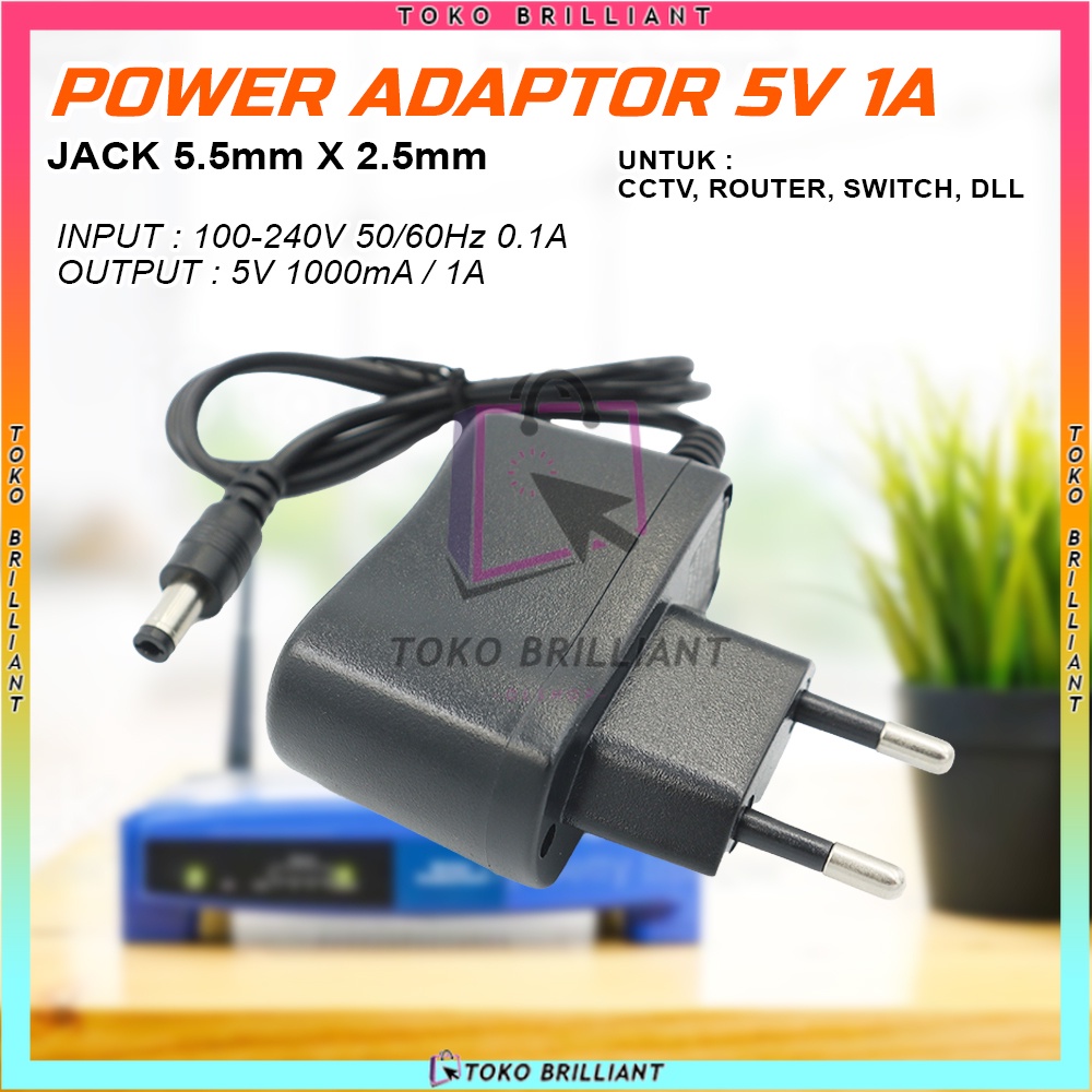 [ADAPTOR NORMAL] Adaptor 5V-1A untuk power tambahan USB HUB 5 VOLT - 1 AMPERE Normal