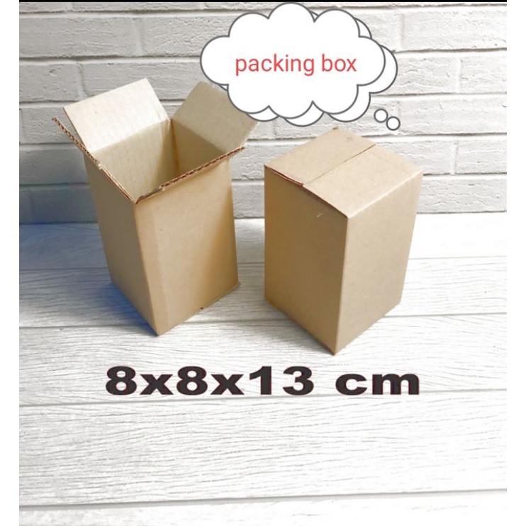 

karton/kardus uk.8x8x13cm.single wall,luar dalem polos