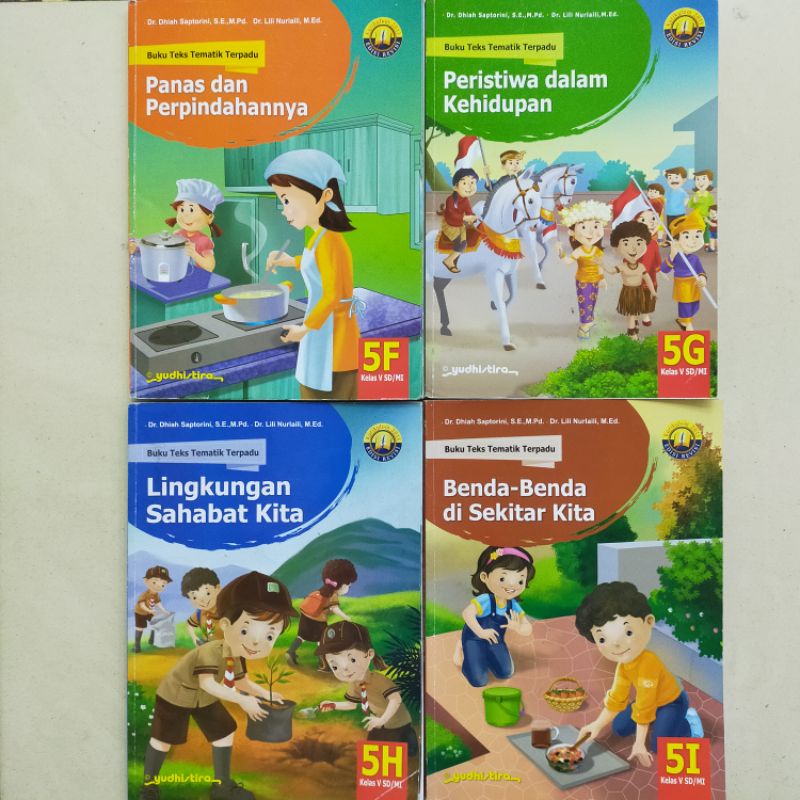 Paket 4 buku bekas : Buku Teks Tematik Terpadu untuk SD/MI kelas 5 jilid 5f - 5i revisi by Yudhistir