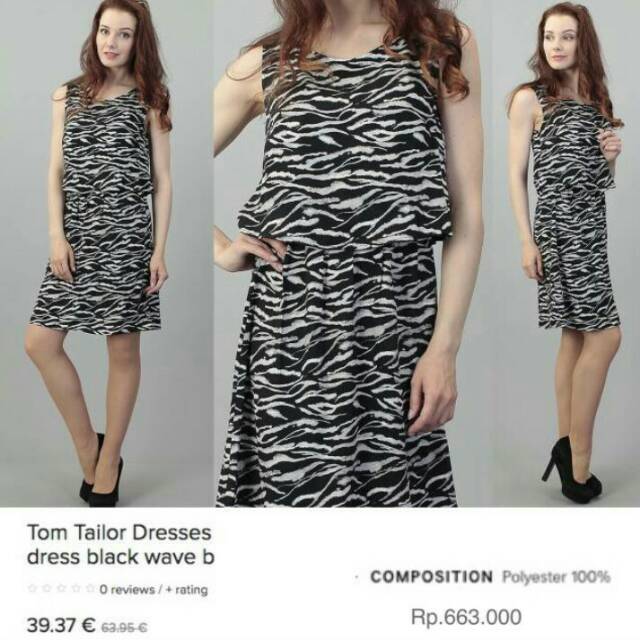 

Tom Tailor Black Wave Motif Zebra Leopard
