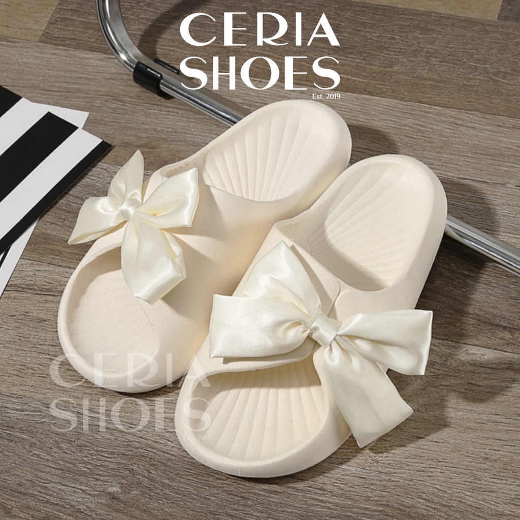 PVC Sandal Slop Jelly Wanita Butterfly Bahan Empuk Elastis Super Soft Rubber Import Korean Sol Non-Slip Summer Sandals