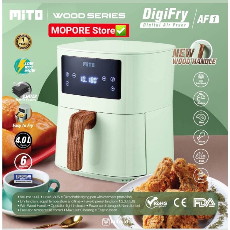 MITO Digital AIR Fryer 4 Liter  DigiFry AF1 New Wood Series