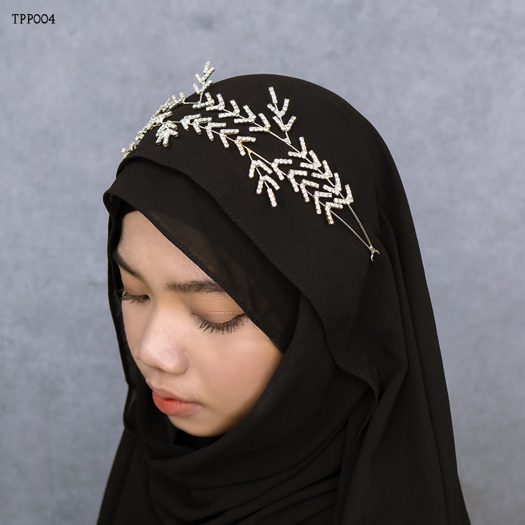 [BISA COD] CRISTAL EXCLUSIVE TIARA HIJAB PESTA PENGANTIN ASESORIS TPP004