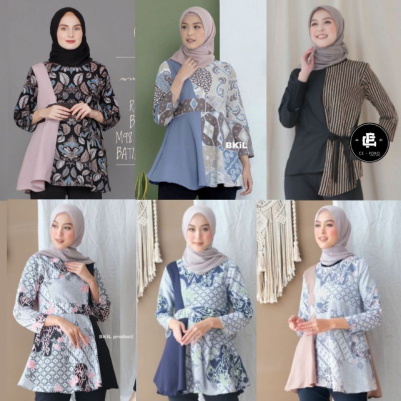 Baju Batik Wanita Modern Monalisa Genes M,L,XL asli Pekalongan