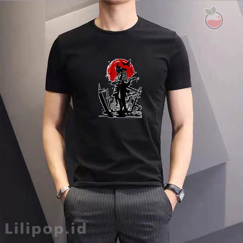 Lilipop Kaos Pria Samurai Jepang Warna Baju Distro Basic Tshirt Kasual