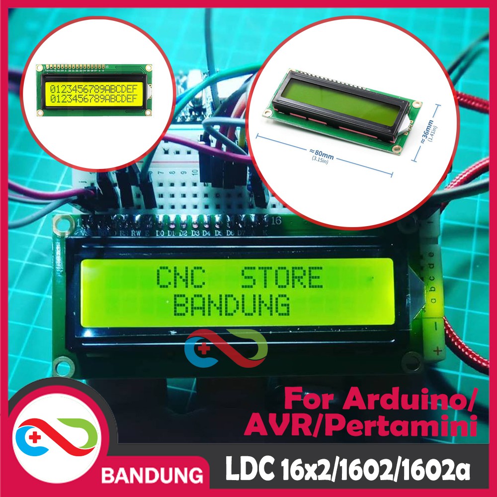 LCD CHARACTER 16X2 1602 5V GREEN HIJAU BACKLIGHT MODULE