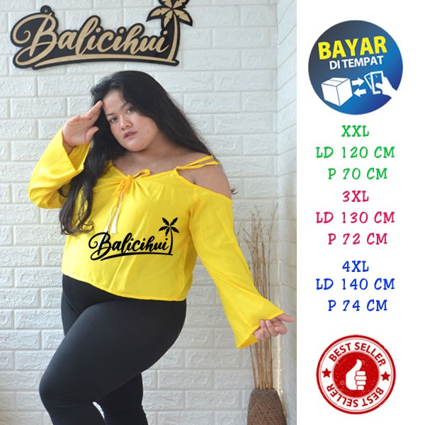 Balicihui Top Tassel Jumbo Atasan Tassel Jumbo Plus Size Big Size Blouse Wanita