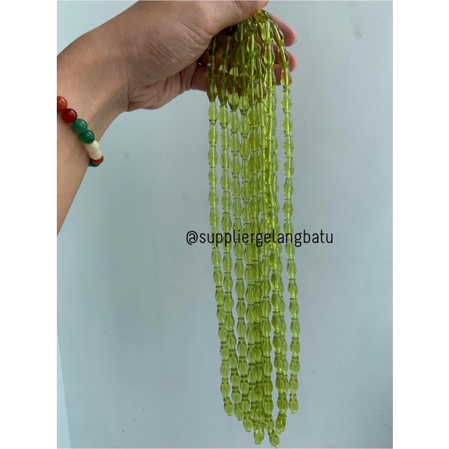 manik ujung kepala tasbih GUCI KUNING bening craft kalung gelang 8mm