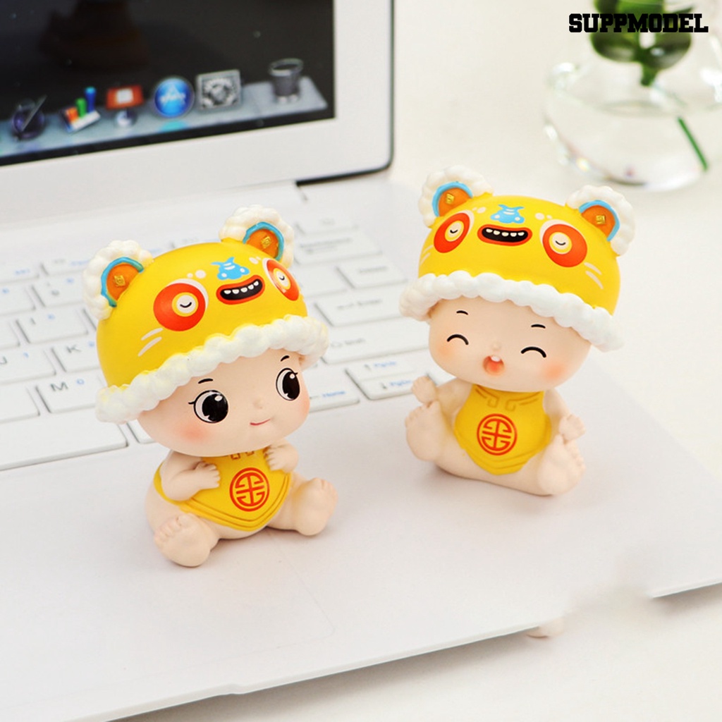 Ornamen model Kepala Bobble Bahan Resin Anti Pudar Untuk Interior Mobil