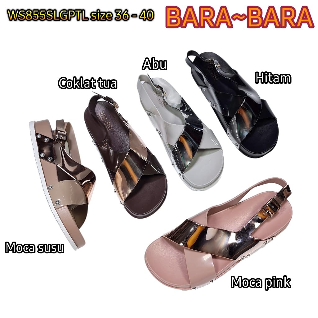 jelly sandal wanita barabara sendal tali karet import bara bara cewek WS855SLGPTL