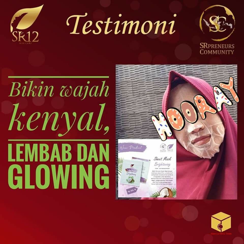 MASKER WAJAH PREMIUM / SHEET MASK BRIGHTENING SR12/ SHEET MASK PENCERAH WAJAH /  MASKER GLOWING / Masker wajah original / premium / berkualitas / termurah / terbaik / bagus / bpom / saudagarsr12