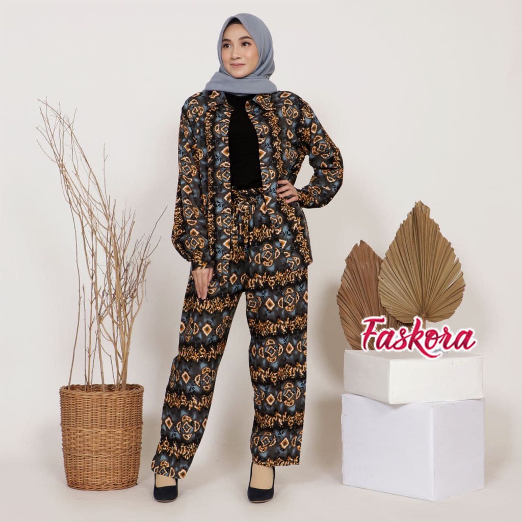 One Set Tie dye Wanita Celana Panjang - Setelan Jumbo Rayon Wanita Kekinian - Pajamas Tiedye Set