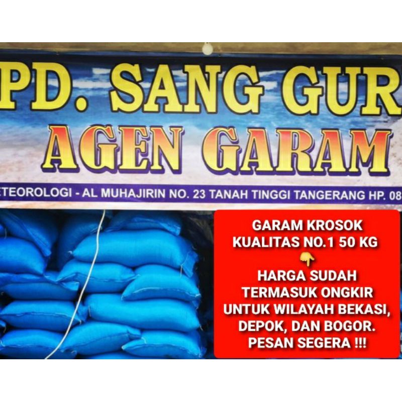 

Garam krosok, garem ikan kualitas 1 50 kg HARGA SUDAH TERMASUK ONGKIR !!!