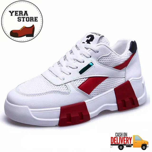 SEPATU PRIA PREMIUM SNEAKERS PRIA ORIGINAL MODEL CHINA SEPATU SPORT FASHION PUTIH MERAH HITAM