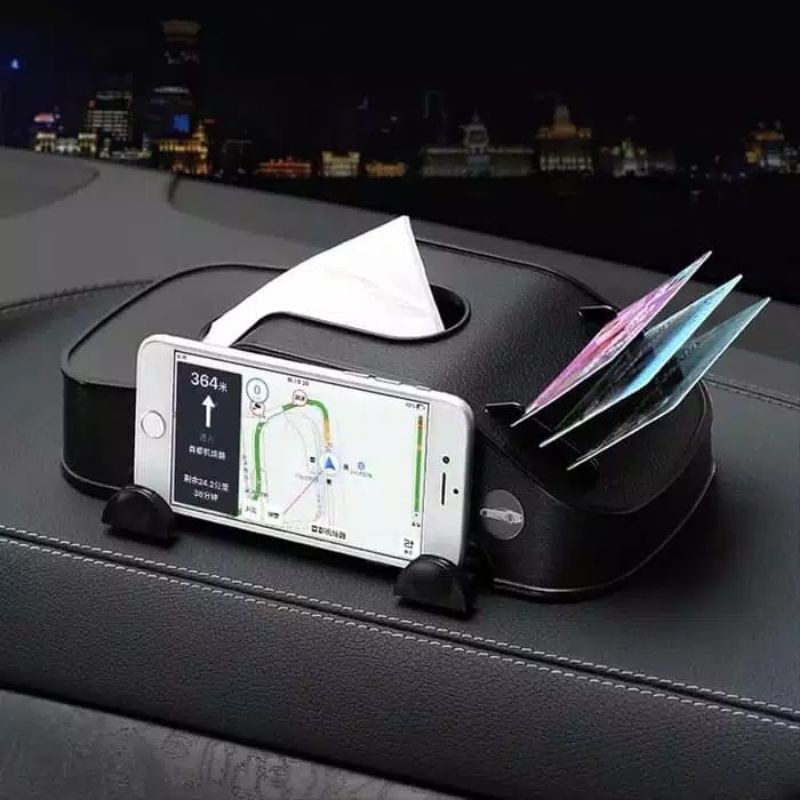 Tempat Tisu Mobil 3in1 Kotak Tissue Car Holder Phone