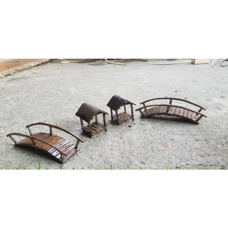 Miniatur Gubuk bahan PVC untuk bonsai dan aquascape