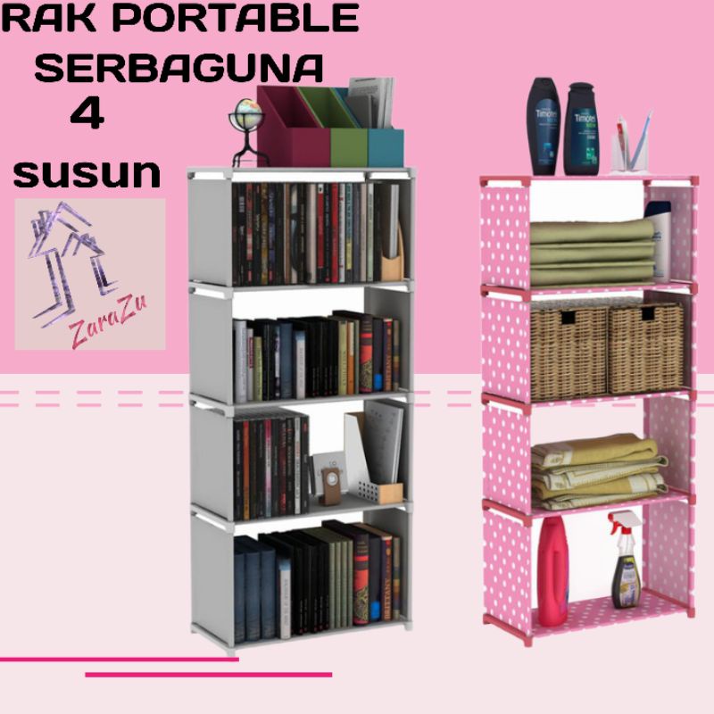 RAK BUKU PORTABLE  SERBAGUNA 4 SUSUN