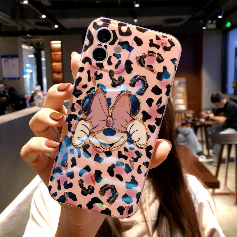 Casing ponsel Pola macan tutul dengan cetakan kartun pasanganiPhone 11 11pro iPhone 7 8Plus Cute SE X XS Drop Protection All-inclusive XR XSMAX 11promax Lembut 12 Pasangan 12promax Mini Silicone Case Bwmn