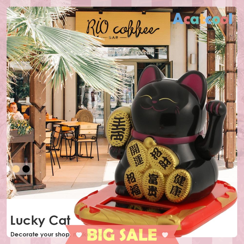 Chinese Lucky Cat Wealth Waving Shaking Hand Fortune Welcome Cat Home Craft