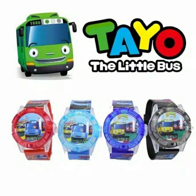 SUPER MURAH,, JAM TANGAN ANAK KARAKTER TAYO,, LASER &amp; LAMPU MUSIK