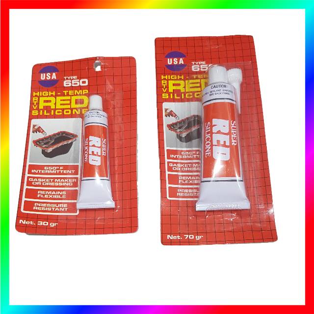 SUPER RED SILICONE SILIKON USA HIGH TEMP TYPE 650 30 70 GR