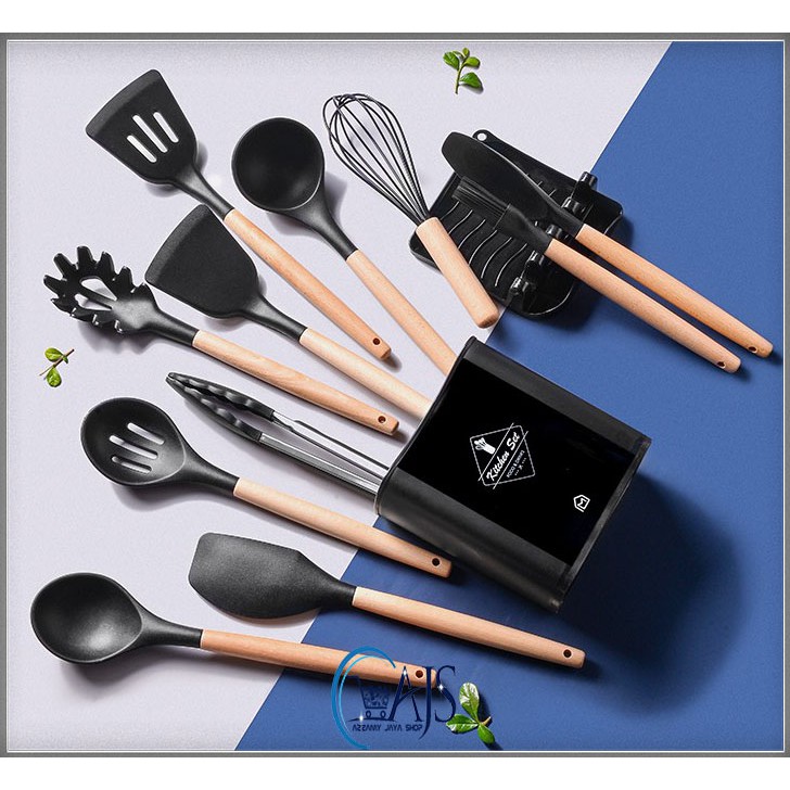 Square Bucket Utensil Set 13pcs silicone utensil set KITCHEN SET