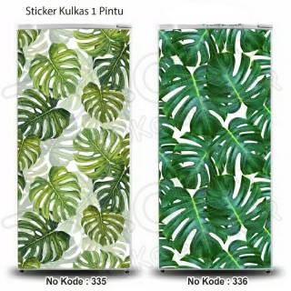  Stiker  kulkas  1 pintu dan 2 pintu motif monstera  02 