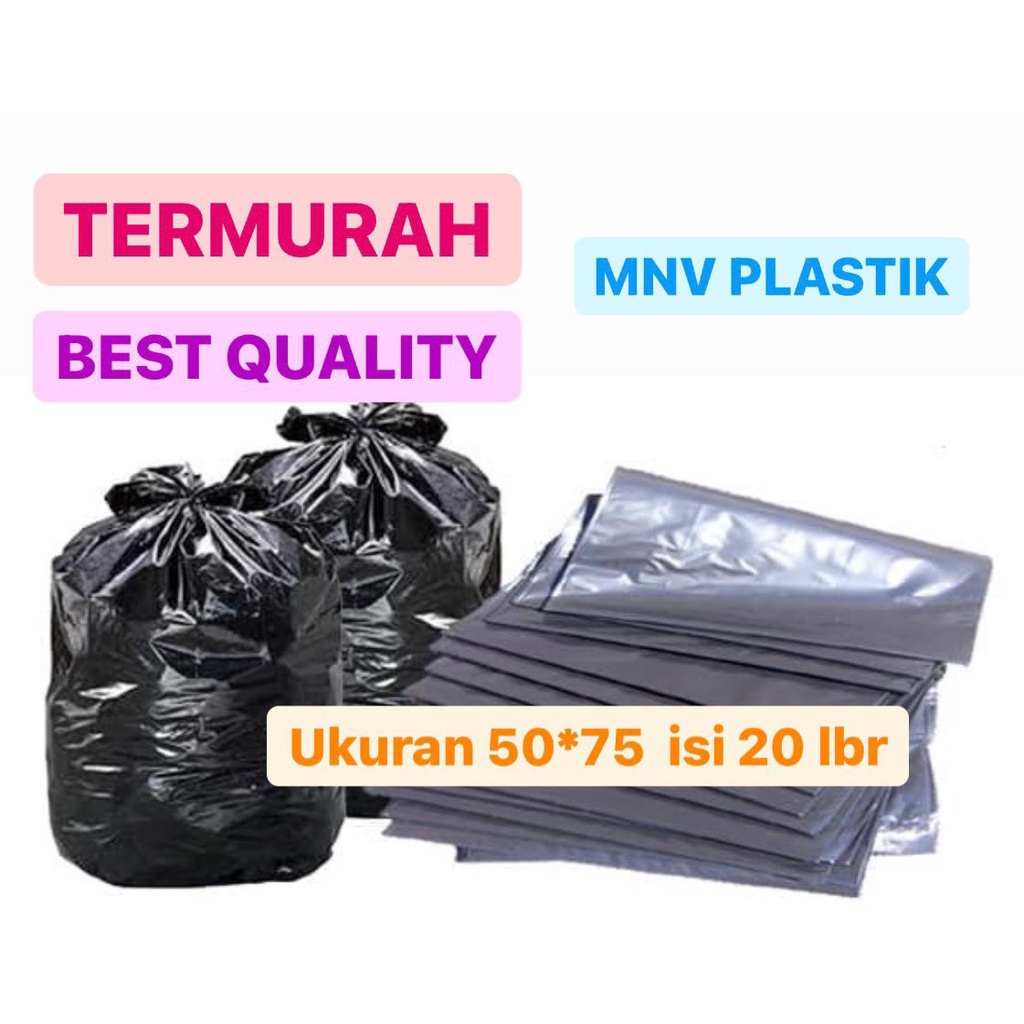 KANTONG PLASTIK SAMPAH TRASH BAG ukuran 50 X 75 ketebalan 0.5 micron