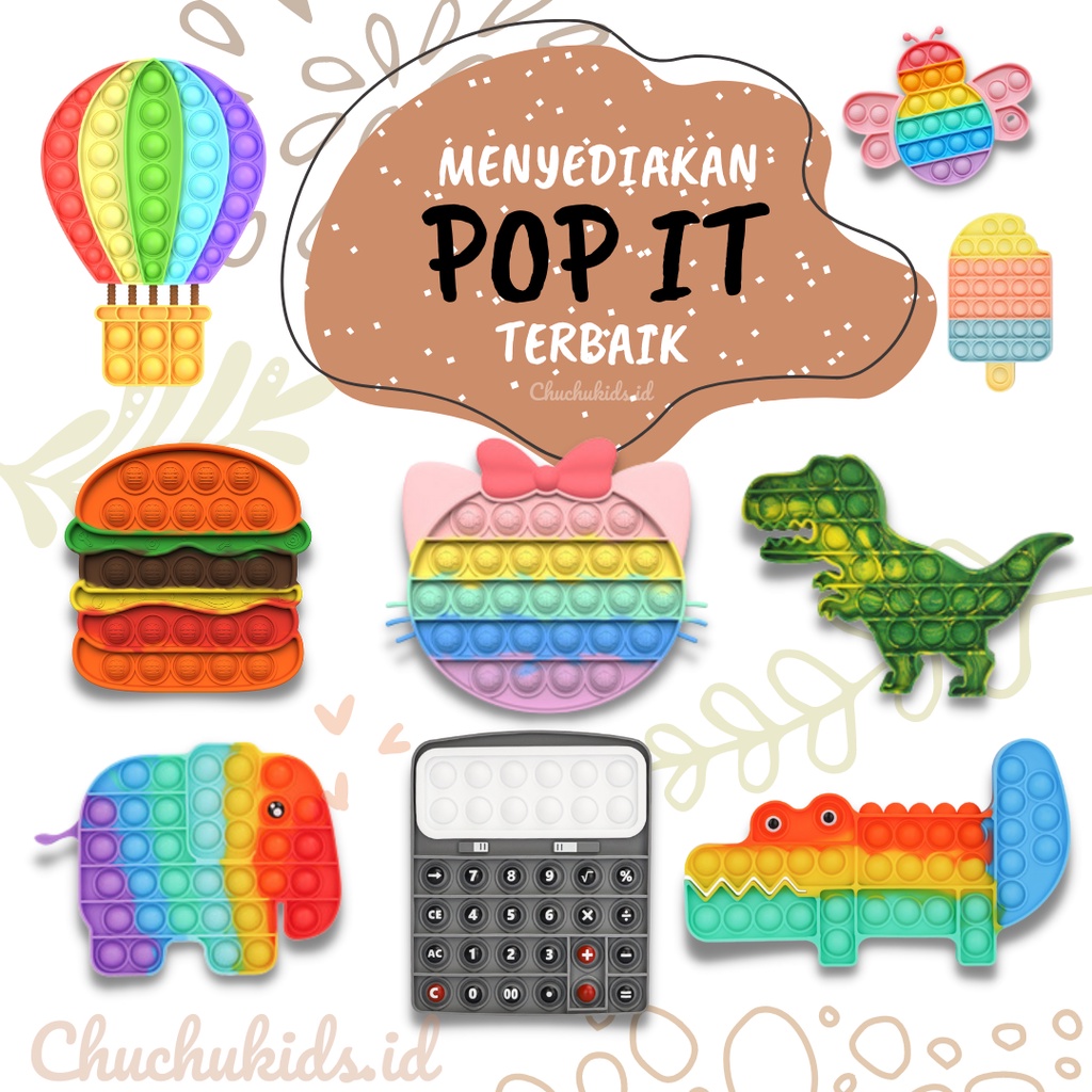 POP IT Pop it PREMIUM TEBAL//Pop It Round Fidget Toy Push bubble pop its penghilang stres